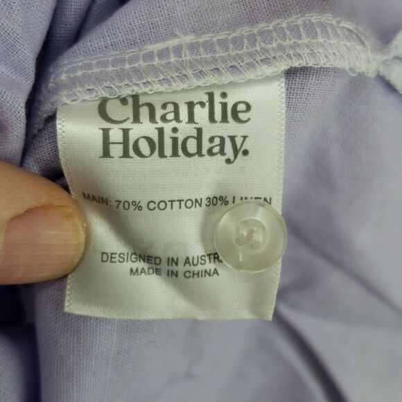 Charlie Holiday Romi Color block Button Down Shirt *FLAWS* (AR) - Picture 5 of 6